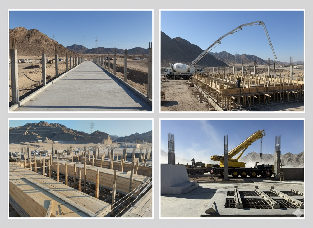 Facility & power buildings construction site